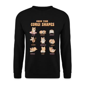 Corgi Shapes Hey cadeau de propriétaires de chiens corgeous - Sweat-shirt Unisexe - noir - Devant - Alina (178cm) & Michal (187cm)