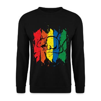 Maus - Unisex Pullover - Schwarz - Vorne - Alina (178cm) & Michal (187cm)
