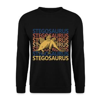 Dinosaur Stegosaurus - Sweat-shirt Unisexe - noir - Devant - Alina (178cm) & Michal (187cm)
