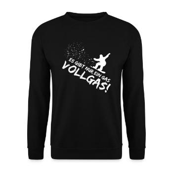 Funny apres ski tshirt for full throttle snowboarder - Unisex Sweatshirt - black - Front - Alina (178cm) & Michal (187cm)