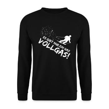Ski shirt for full throttle skiers! Apres ski party - Unisex Sweatshirt - black - Front - Alina (178cm) & Michal (187cm)
