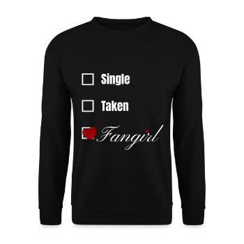 Fangirl Crush Herz Liebe Mädchen witzig Geschenk - Unisex Pullover - Schwarz - Vorne - Alina (178cm) & Michal (187cm)