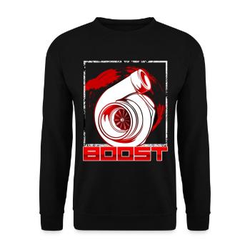 Treisiú Dearadh Bronntanais Car Turbo - Unisex Sweatshirt - black - Front - Alina (178cm) & Michal (187cm)