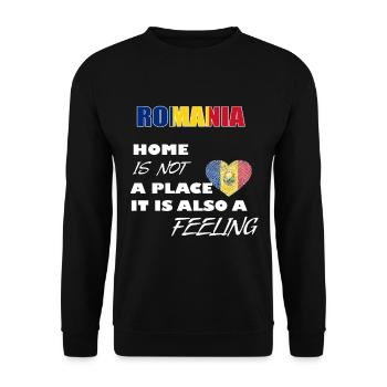 Romania - Unisex Sweatshirt - black - Front - Alina (178cm) & Michal (187cm)