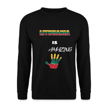 Lithuania - Unisex Sweatshirt - black - Front - Alina (178cm) & Michal (187cm)