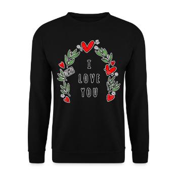Valentinstag - Unisex Pullover - Schwarz - Vorne - Alina (178cm) & Michal (187cm)
