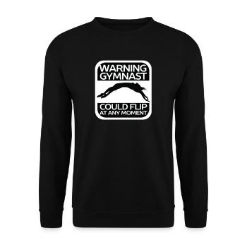 Warning Gymnast Could Flip At Any Moment Gymnastics - Unisex Sweatshirt - black - Front - Alina (178cm) & Michal (187cm)