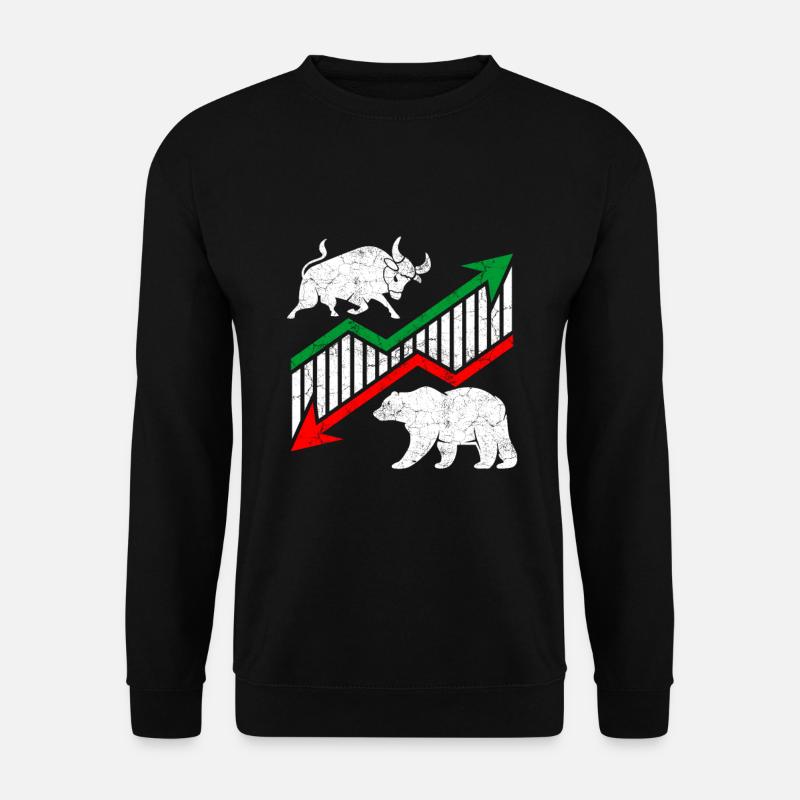 Bulle und Bär ETF Aktien Börse Markt Geschenk - Unisex Pullover - Schwarz