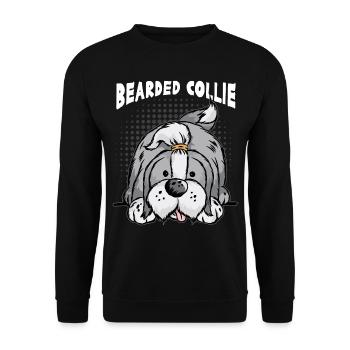 BEARDED COLLIE Border Collie Rough Collies Sheltie - Sweat-shirt Unisexe - noir - Devant - Alina (178cm) & Michal (187cm)
