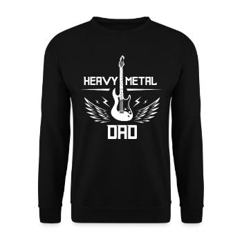 Heavy Metal Dad - Unisex Pullover - Schwarz - Vorne - Alina (178cm) & Michal (187cm)
