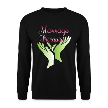 Massage Therapist Massage Masseur Masseuse - Unisex Sweatshirt - black - Front - Alina (178cm) & Michal (187cm)