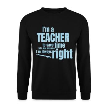Lehrer - Unisex Pullover - Schwarz - Vorne - Alina (178cm) & Michal (187cm)