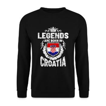 Kroatien - Unisex Pullover - Schwarz - Vorne - Alina (178cm) & Michal (187cm)