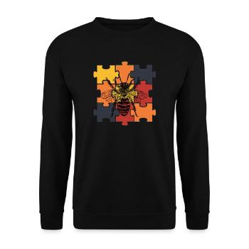 Biene - Unisex Pullover - Schwarz - Vorne - Alina (178cm) & Michal (187cm)