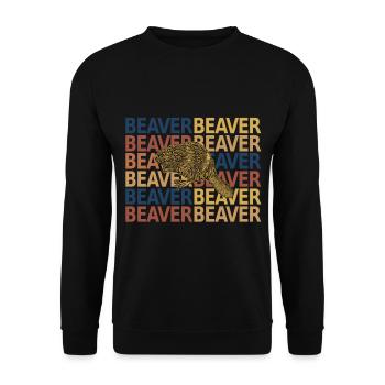 Bieber Retro Vintage - Unisex Sweatshirt - black - Front - Alina (178cm) & Michal (187cm)
