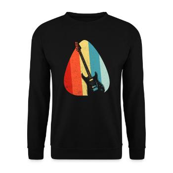 Guitar plectrum retro vintage rock & roll shirt - Unisex Sweatshirt - black - Front - Alina (178cm) & Michal (187cm)