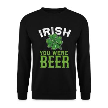 St Patricks Day Irish Lucky Charm Drunk Beer Paddy - Unisex Pullover - Schwarz - Vorne - Alina (178cm) & Michal (187cm)