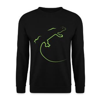 Echse - Unisex Pullover - Schwarz - Vorne - Alina (178cm) & Michal (187cm)