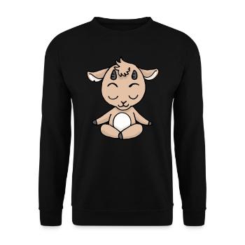 Cadeau de méditation yoga chèvre Yogi Namaste Zen - Sweat-shirt Unisexe - noir - Devant - Alina (178cm) & Michal (187cm)