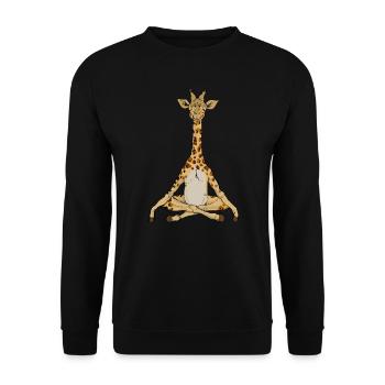 Yogi namaste cadeau yoga méditation girafe - Sweat-shirt Unisexe - noir - Devant - Alina (178cm) & Michal (187cm)