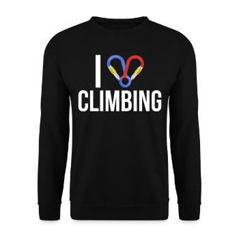 Klettern Bouldern Seilklettern Liebe Geschenk - Unisex Pullover - Schwarz - Vorne - Alina (178cm) & Michal (187cm)