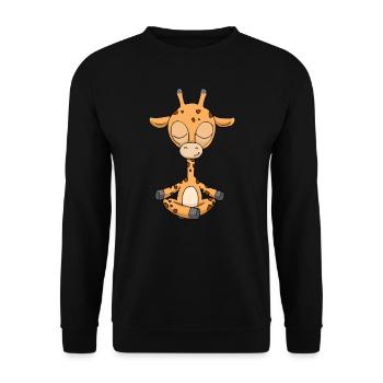 Yoga giraffe meditation yogi namaste gift - Unisex Sweatshirt - black - Front - Alina (178cm) & Michal (187cm)