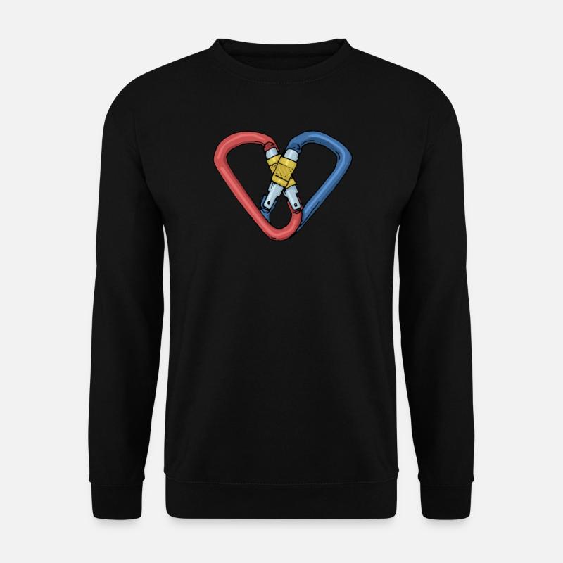 Klettern Seilklettern Karabiner Herz Liebe Paar - Unisex Pullover - Schwarz