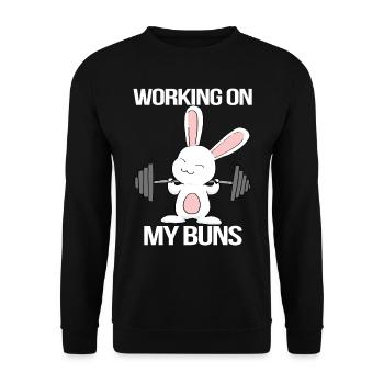 Entraînement des jambes Potraining Travailler sur mes fesses - Sweat-shirt Unisexe - noir - Devant - Alina (178cm) & Michal (187cm)