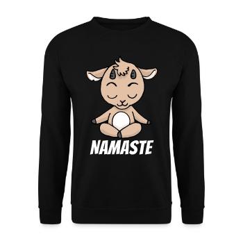 Yoga Goat Meditation Yogi Namaste Zen Gift - Unisex Sweatshirt - black - Front - Alina (178cm) & Michal (187cm)