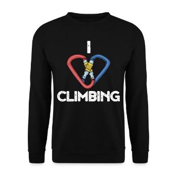 Klettern Bouldern Seilklettern Liebe Geschenk - Unisex Pullover - Schwarz - Vorne - Alina (178cm) & Michal (187cm)