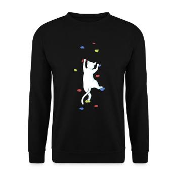 Cadeau d'escalade de bloc d'escalade de chat - Sweat-shirt Unisexe - noir - Devant - Alina (178cm) & Michal (187cm)