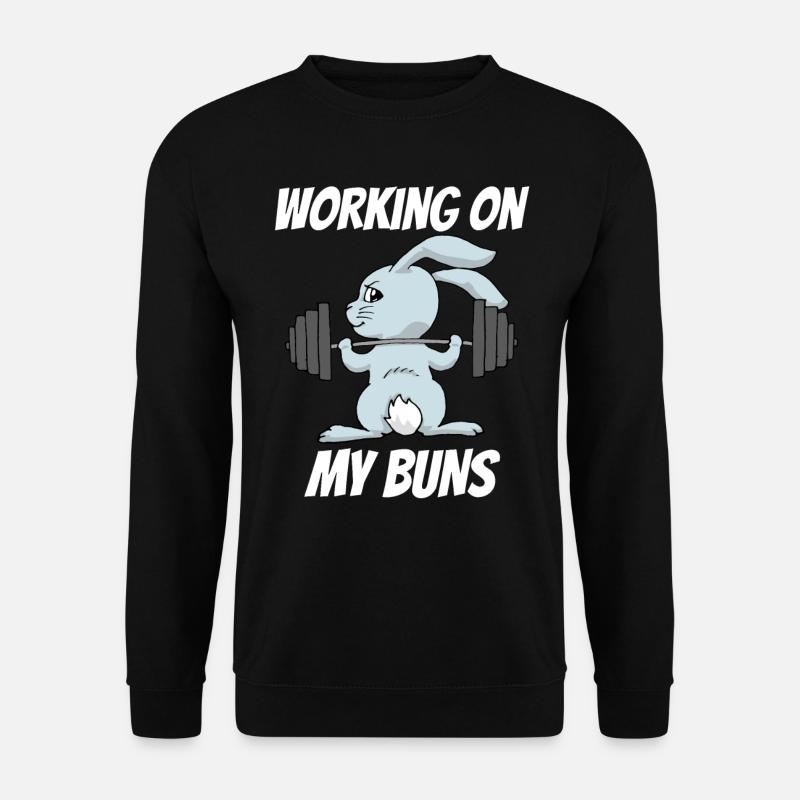Hase Training Arbeite An Meinem Hintern Workout - Unisex Pullover - Schwarz
