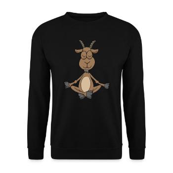 Yoga Goat Meditation Yogi Namaste Zen Gift - Unisex Sweatshirt - black - Front - Alina (178cm) & Michal (187cm)