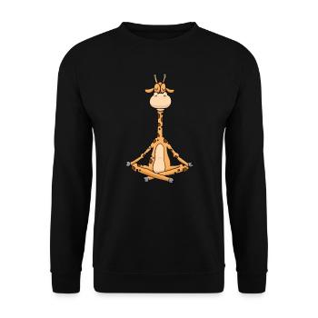 Yogi namaste cadeau yoga méditation girafe - Sweat-shirt Unisexe - noir - Devant - Alina (178cm) & Michal (187cm)
