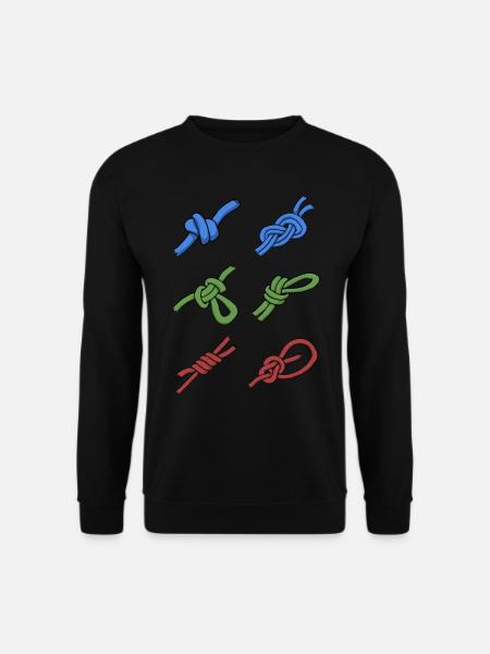 Klettern Bouldern Seilklettern Knoten Geschenk - Unisex Pullover - Schwarz