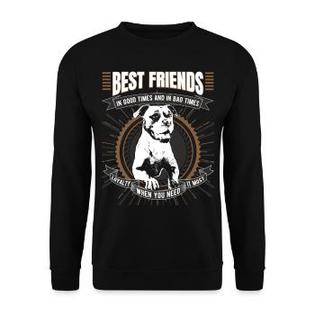 American Bulldog Funny Gift Shirt - Unisex Sweatshirt - black - Front - Alina (178cm) & Michal (187cm)