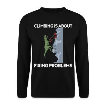 Dinosaure grimpant d'escalade en bloc de T-Rex - Sweat-shirt Unisexe - noir - Devant - Alina (178cm) & Michal (187cm)