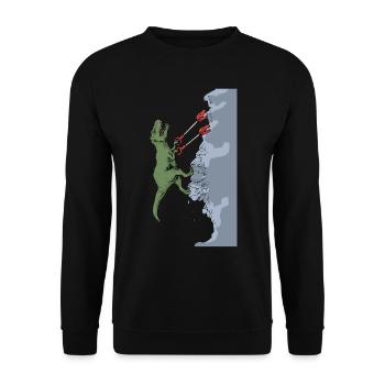 Dinosaure grimpant d'escalade en bloc de T-Rex - Sweat-shirt Unisexe - noir - Devant - Alina (178cm) & Michal (187cm)