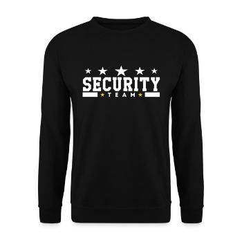 Security Team | Teamkleidung Club Bar Geschenk - Unisex Pullover - Schwarz - Vorne - Alina (178cm) & Michal (187cm)