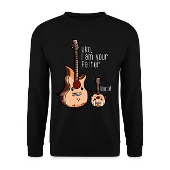 Uke I am your father Ukulele Gitarre lustig - Unisex Pullover - Schwarz - Vorne - Alina (178cm) & Michal (187cm)