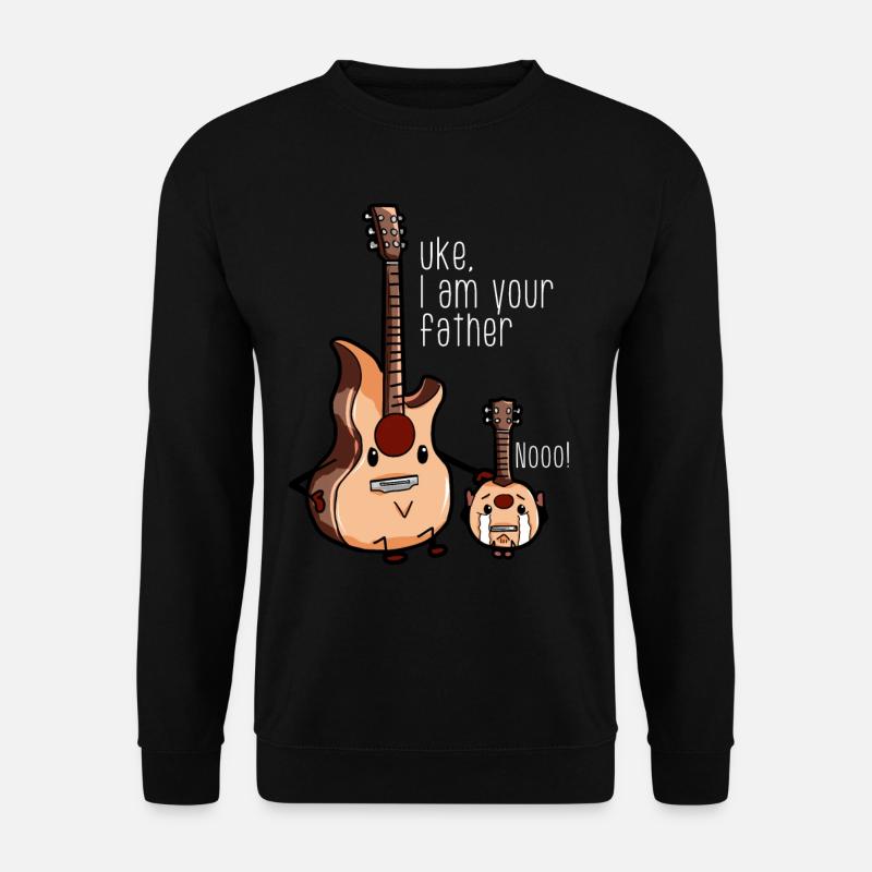 Uke Jestem twoim ojcem Ukulele gitara śmieszne - Bluza unisex - czarny