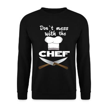 Don’t mess with the chef cuisinier cadeau - Sweat-shirt Unisexe - noir - Devant - Alina (178cm) & Michal (187cm)