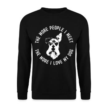 Chemise de cadeau drôle de Schnauzer miniature - Sweat-shirt Unisexe - noir - Devant - Alina (178cm) & Michal (187cm)