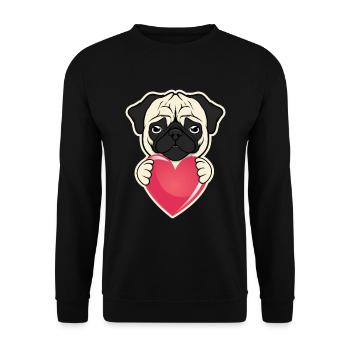 Bronntanas Cool Coeur Amoureux Cool - Sweat-shirt Unisexe - noir - Devant - Alina (178cm) & Michal (187cm)