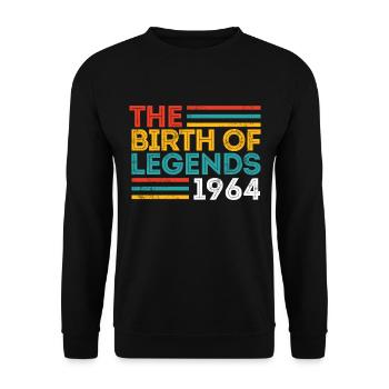 55ème anniversaire - 1964 Vintage Classic Gift - Sweat-shirt Unisexe - noir - Devant - Alina (178cm) & Michal (187cm)