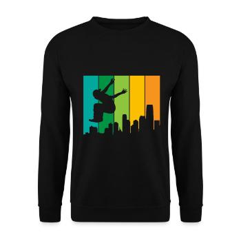 Parkour Traceur Freerunning Obstacle Course Gift - Unisex Sweatshirt - black - Front - Alina (178cm) & Michal (187cm)