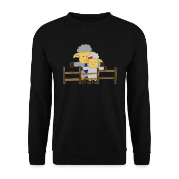 Schäfchen - Unisex Pullover - Schwarz - Vorne - Alina (178cm) & Michal (187cm)