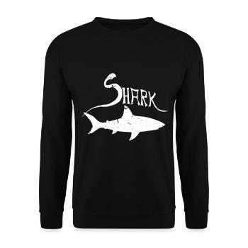 Cool SHARK shark killer float sea gift - Unisex Sweatshirt - black - Front - Alina (178cm) & Michal (187cm)