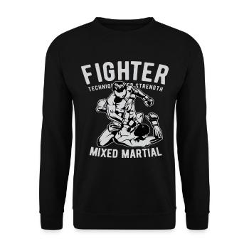 Fighter, MMA, Boxen - Unisex Pullover - Schwarz - Vorne - Alina (178cm) & Michal (187cm)
