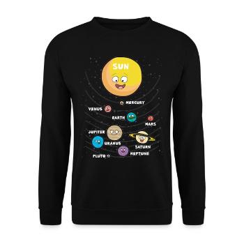 Enfants Soleil Planète Planète Système solaire Système - Sweat-shirt Unisexe - noir - Devant - Alina (178cm) & Michal (187cm)